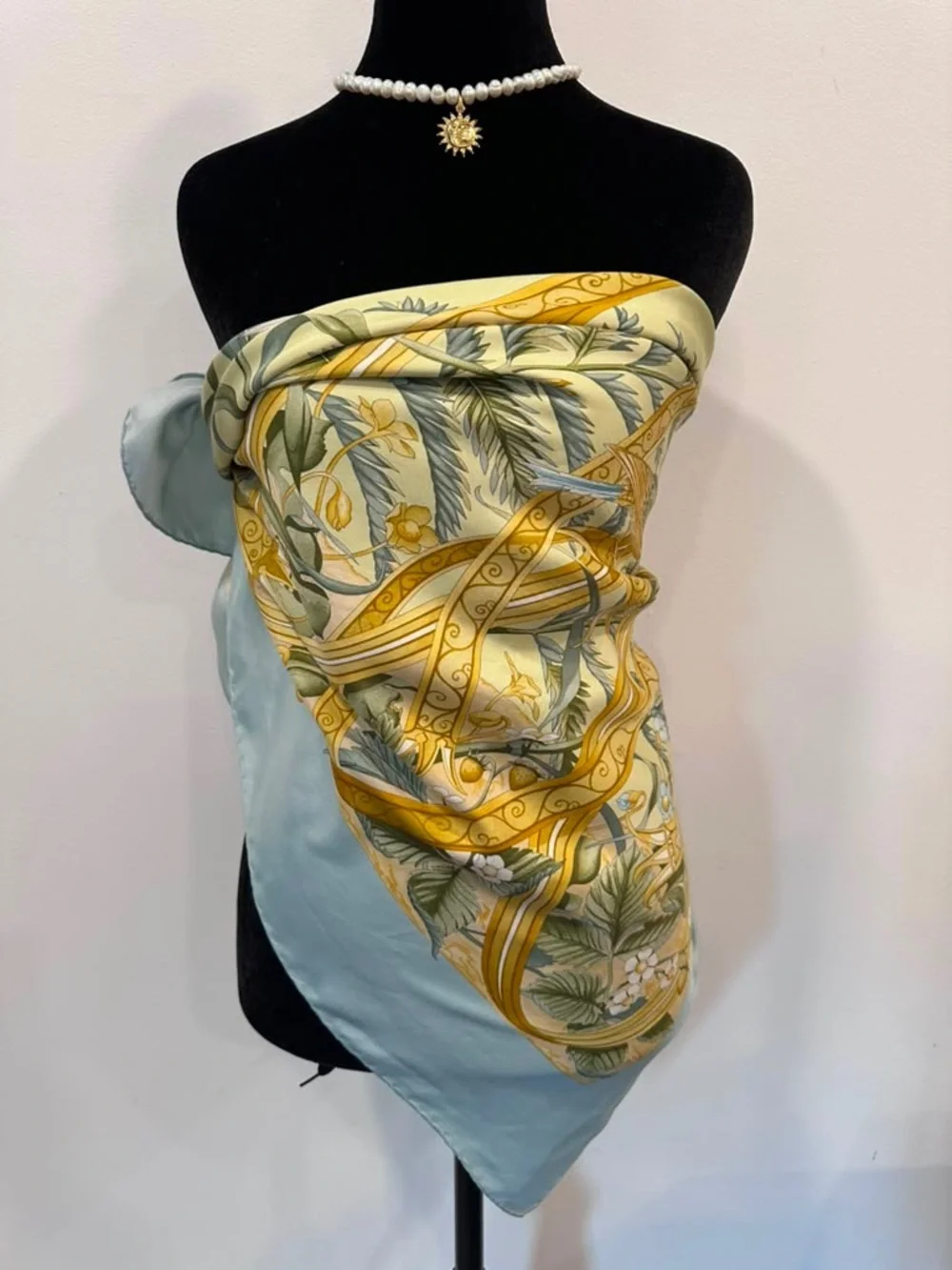 Salvatore Ferragamo Silk Scarf Blue